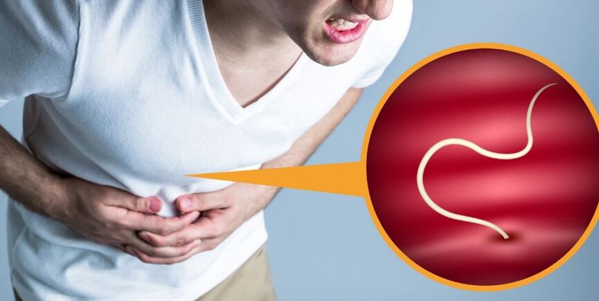 Symptoms indicating the presence of parasites